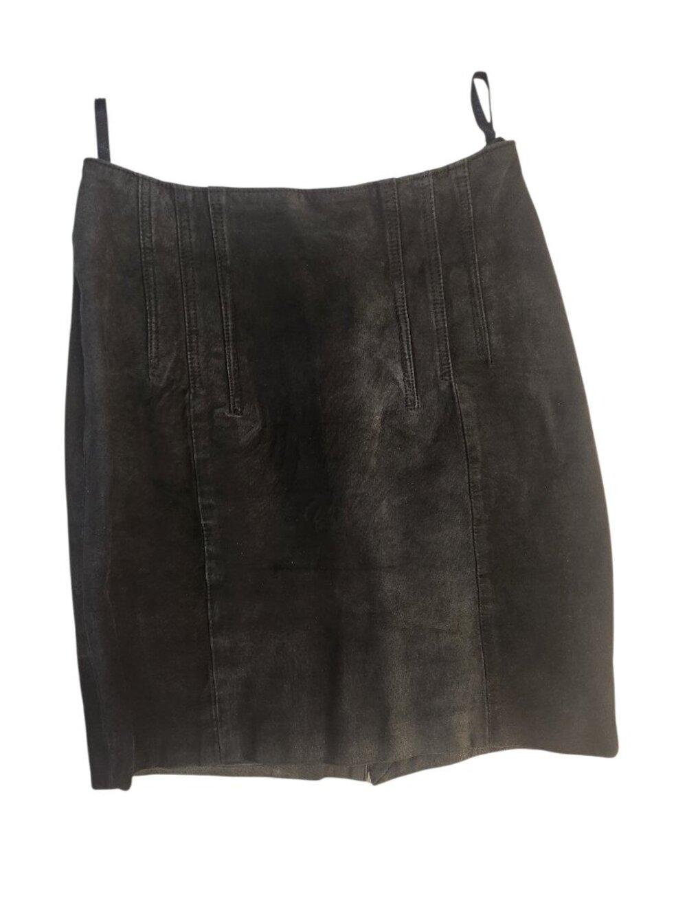 Concepts Genuine Leather Mini Skirt Size 8 Black Zip Back High Waisted Short